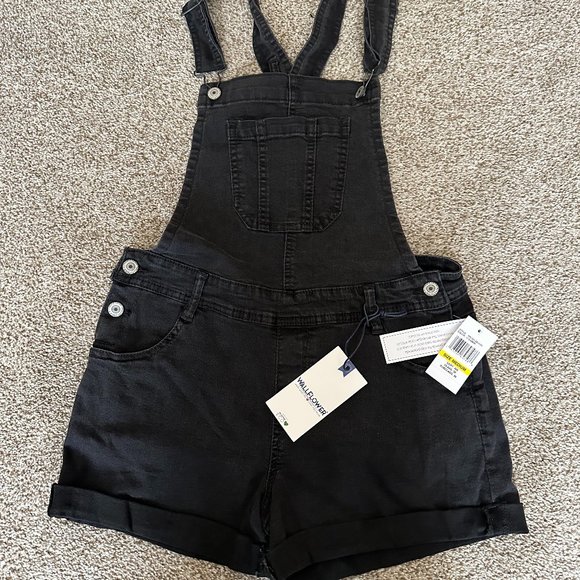 JUNIORS WALLFLOWER INSTA STRETCH TOMBOY SHORTALLS SIZE M #551 - Picture 2 of 3
